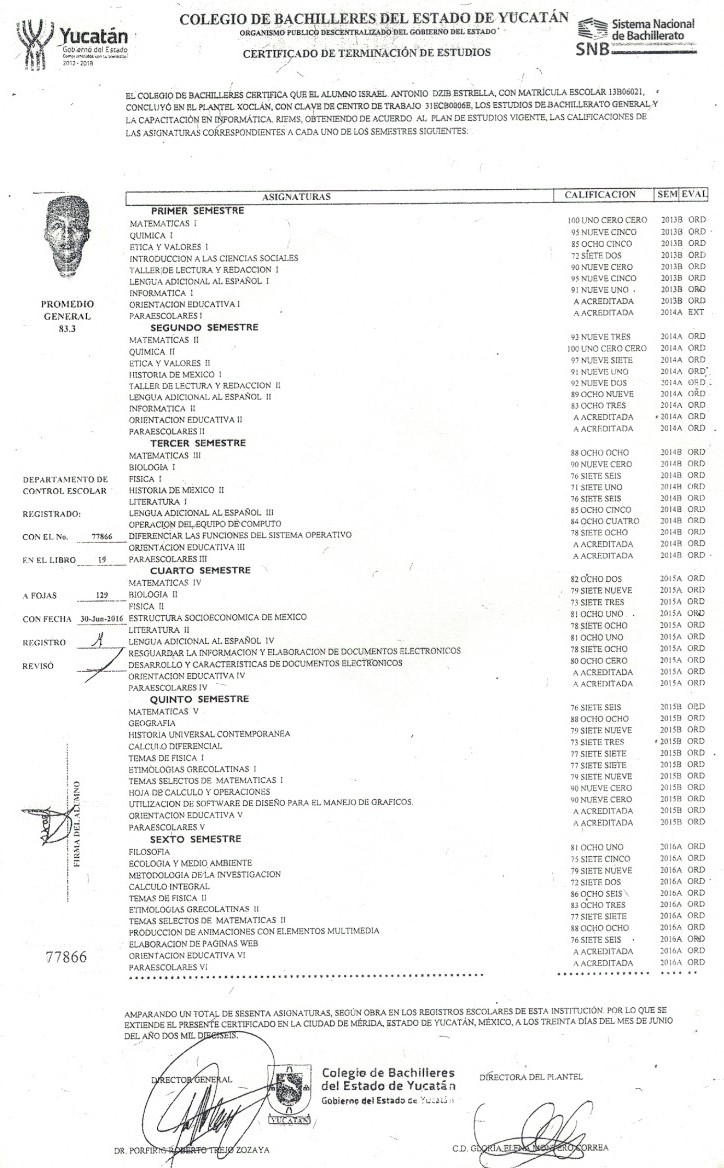 Certificaddo de Bachillerato